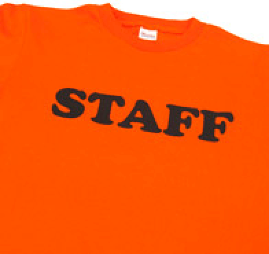 オレンジ地の濃色綿Tシャツ | ブラック