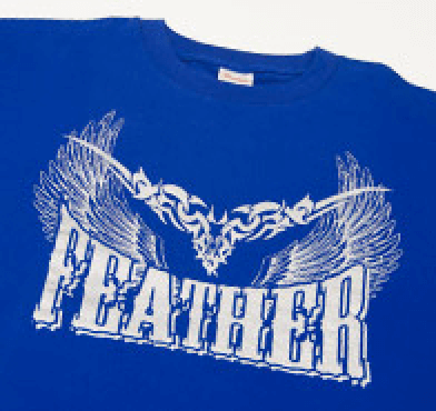 青地の濃色綿Tシャツ | シルバー